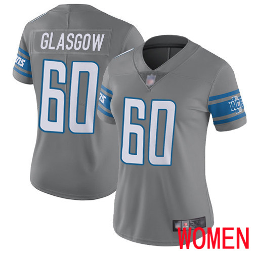 Detroit Lions Limited Steel Women Graham Glasgow Jersey NFL Football #60 Rush Vapor Untouchable->youth nfl jersey->Youth Jersey